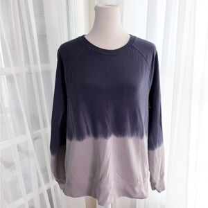 Athleta Navy and Light Blue Gray Ombre Sweatshirt